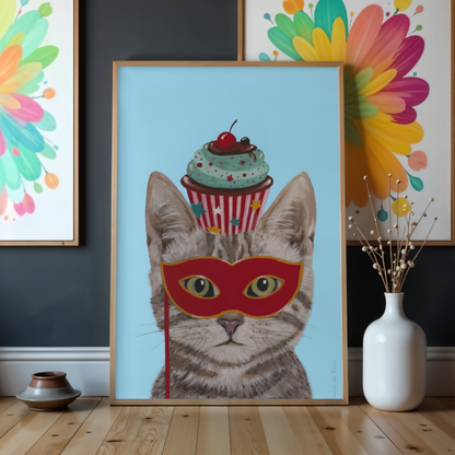 Cat with Cupcake by Coco Deparis