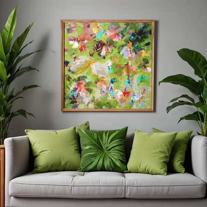 Flowers In Green by STUDIO PAINT-ING
