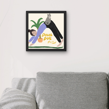 Down Dog With Cat by Alix Campbell Art