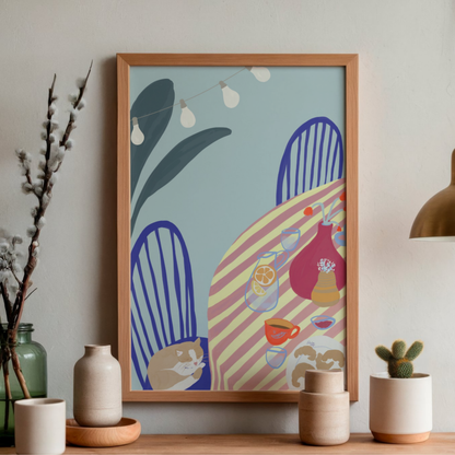 Outdoor Breakfast by Alix Campbell Art