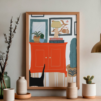 The Red Dresser by Alix Campbell Art