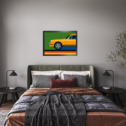 Orange Vintage Sports Car Side Front by Bo Lundberg
