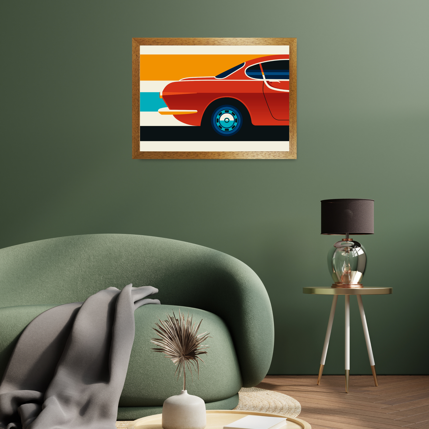 Red and Crème Sports Car Side Back by Bo Lundberg