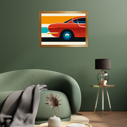 Red and Crème Sports Car Side Back by Bo Lundberg