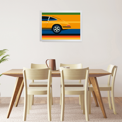 Orange Vintage Sports Car Side Back by Bo Lundberg