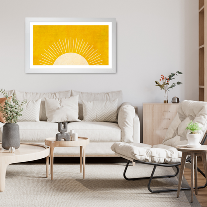 Yellow Booho Landscape Sun Art Print by Print Punk Studio