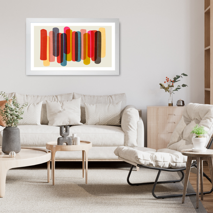 Large Modern Abstract Colourful Shapes  Print  by Print Punk Studio