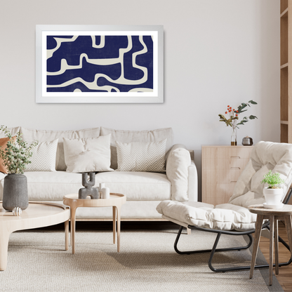 Blue and Cream Textured Abstract by Print Punk Studio