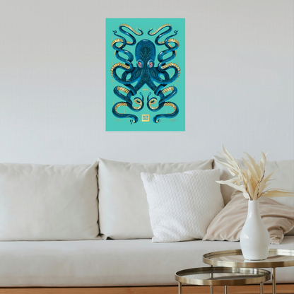 Octopus Blue by Mark Harrison Prints