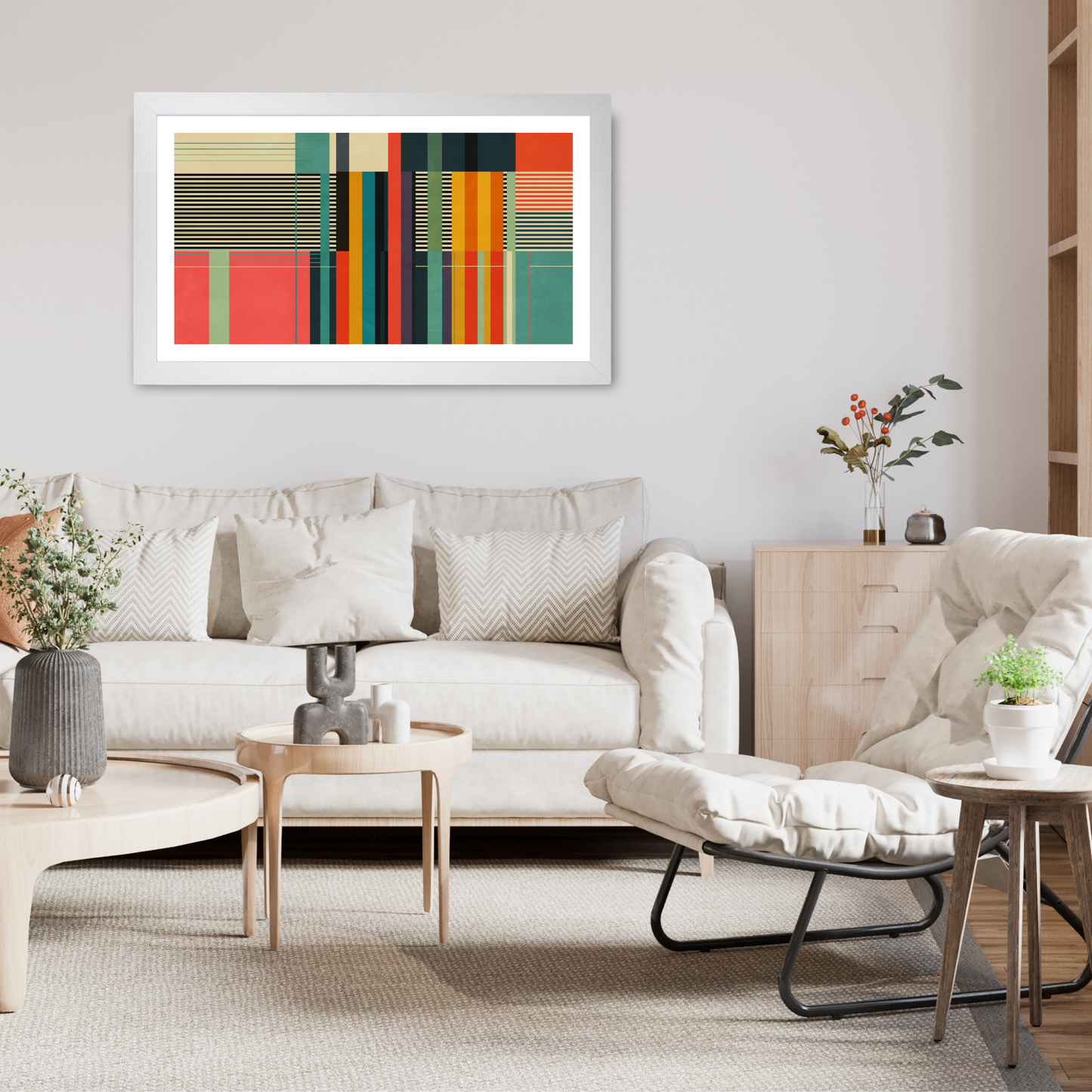 Colourful Stripes and Lines Print by Print Punk Studio