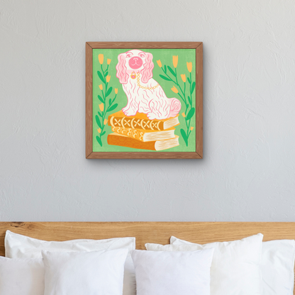 Pink Staffordshire Dog by Carrie Cantwell