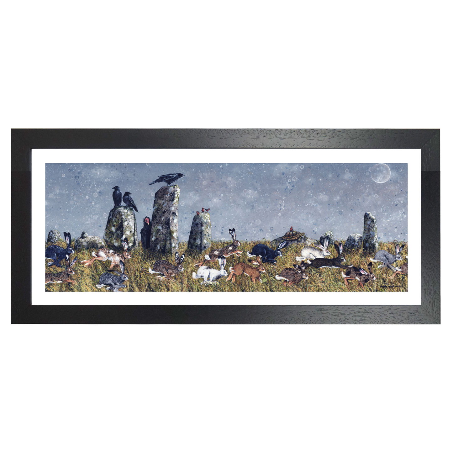 The Running of The Hares by Maggie Vandewalle - Mounted