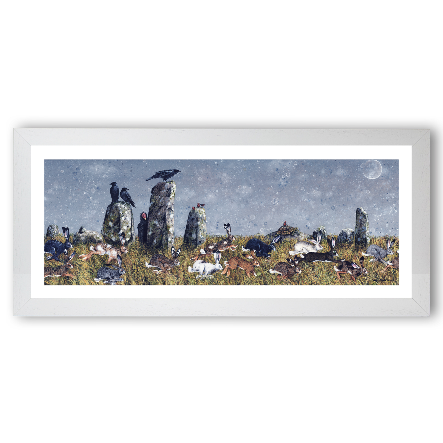 The Running of The Hares by Maggie Vandewalle - Mounted