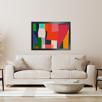 Colourful Patchwork Abstract Paint Print by Print Punk Studio