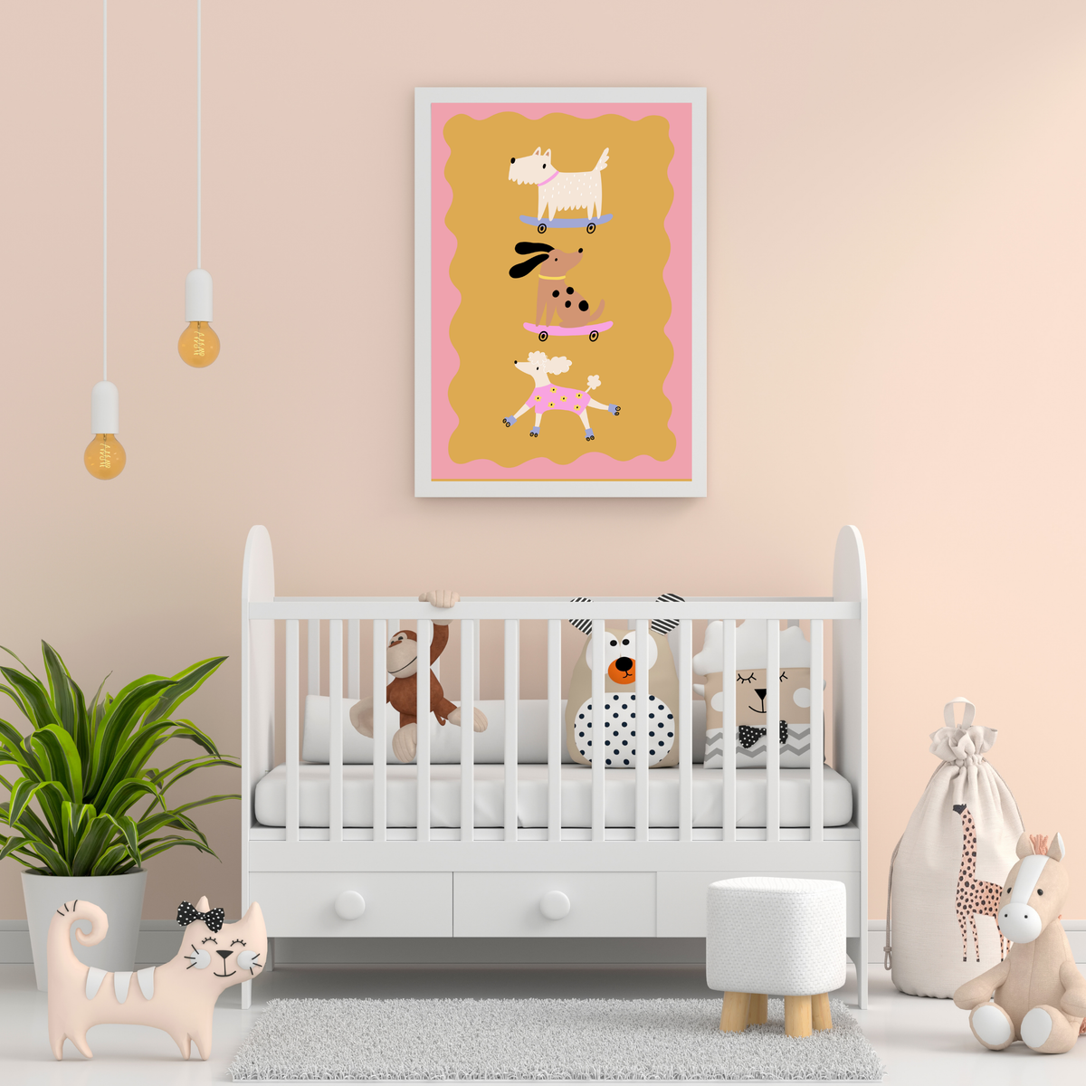 Roller Skating Dogs by Print Studio By Anya