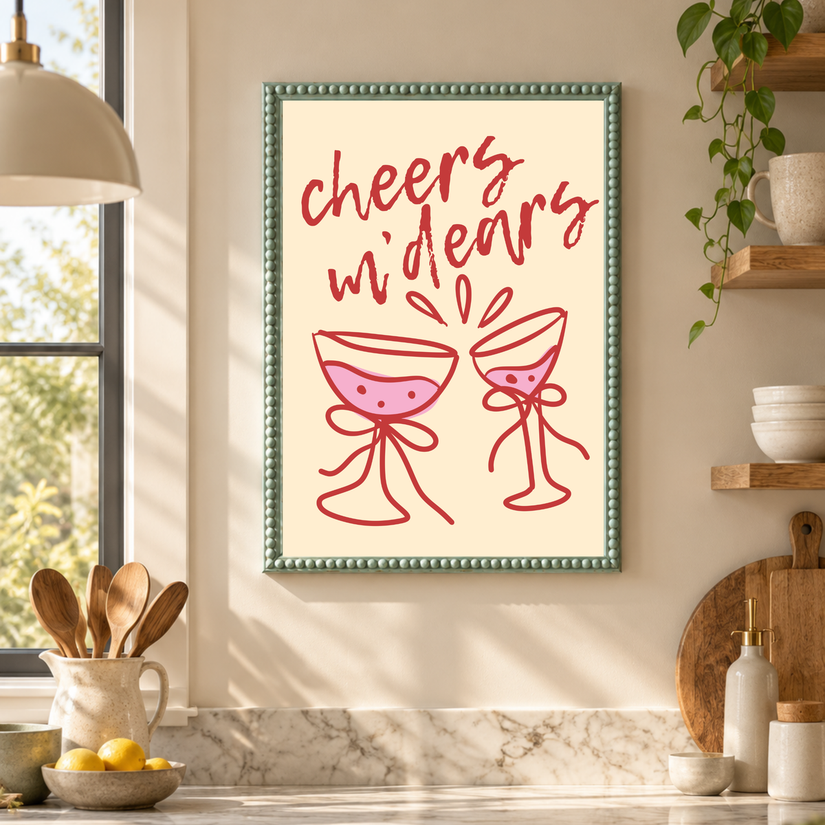 Cheers M' Dears by Print Studio By Anya