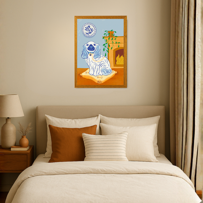 Blue Staffordshire Dog by Carrie Cantwell