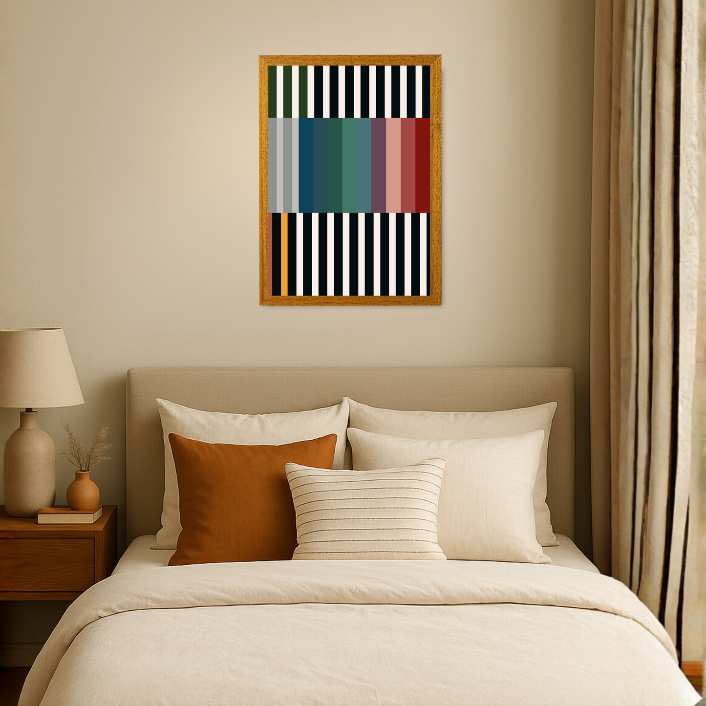Set of 2 Colourful Abstract Stripes A by Print Punk Studio