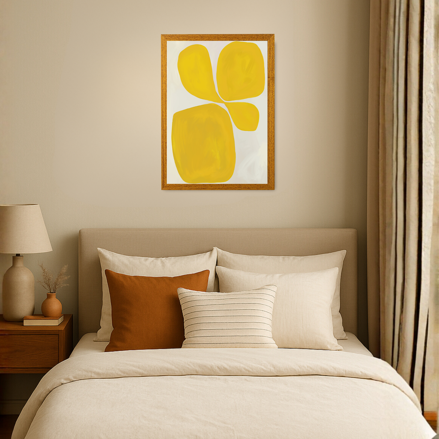 Yellow Painted Modern Art by Print Punk Studio