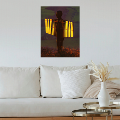 The Angel of The North With The Setting Sun Lighting Her Wings by Steven Robinson