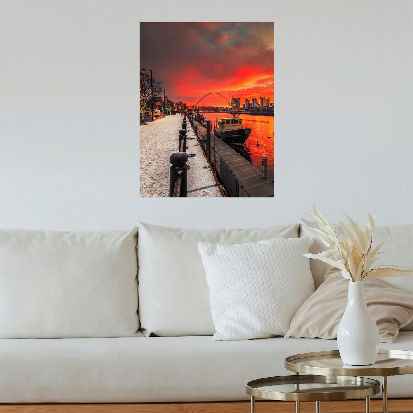 A Snowy Sunrise on Newcastle Quayside  by Steven Robinson
