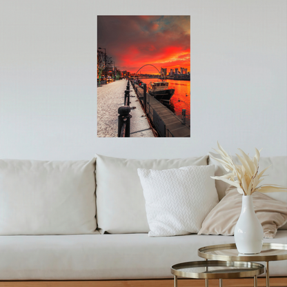 A Snowy Sunrise on Newcastle Quayside  by Steven Robinson