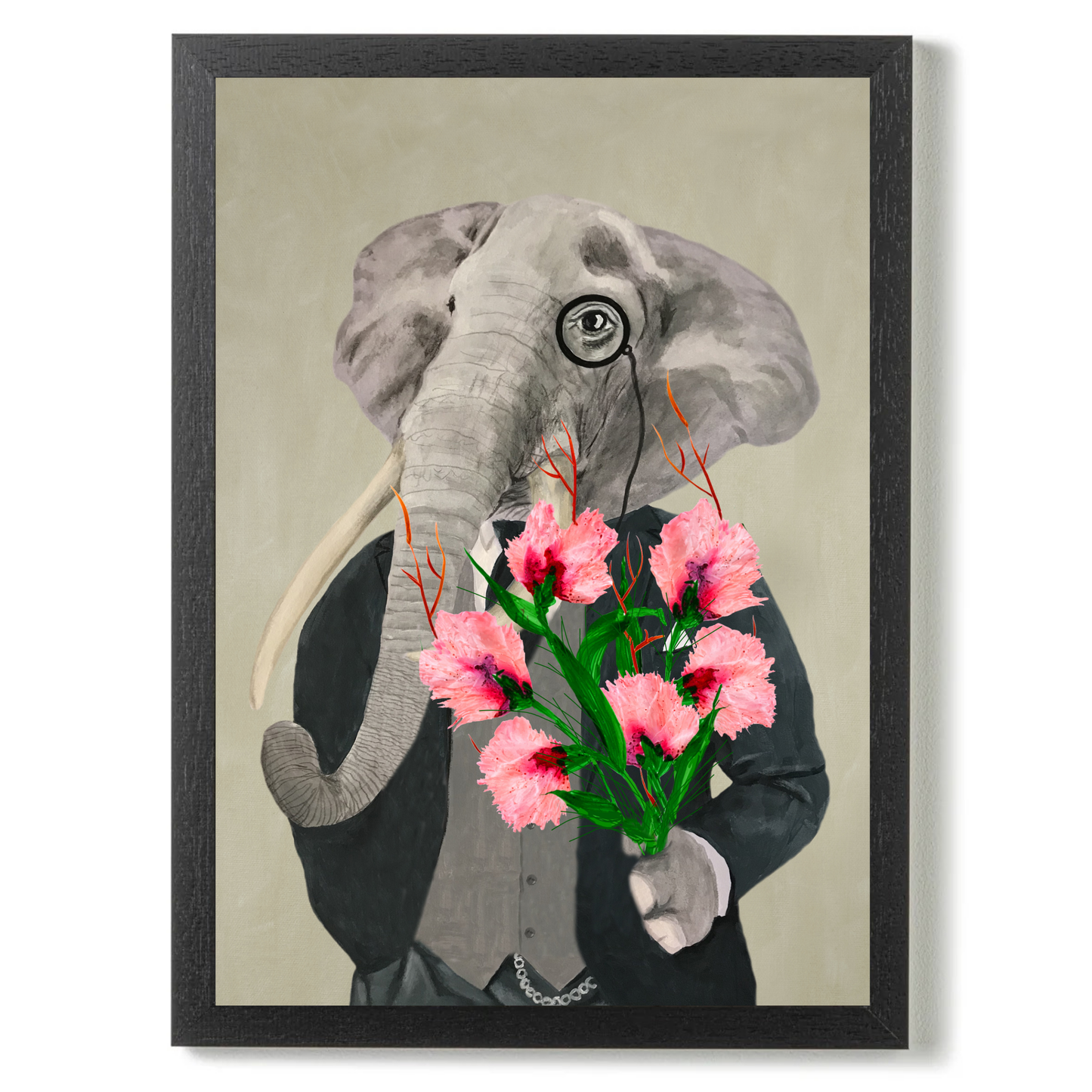 Elephant with Flowers by Coco Deparis