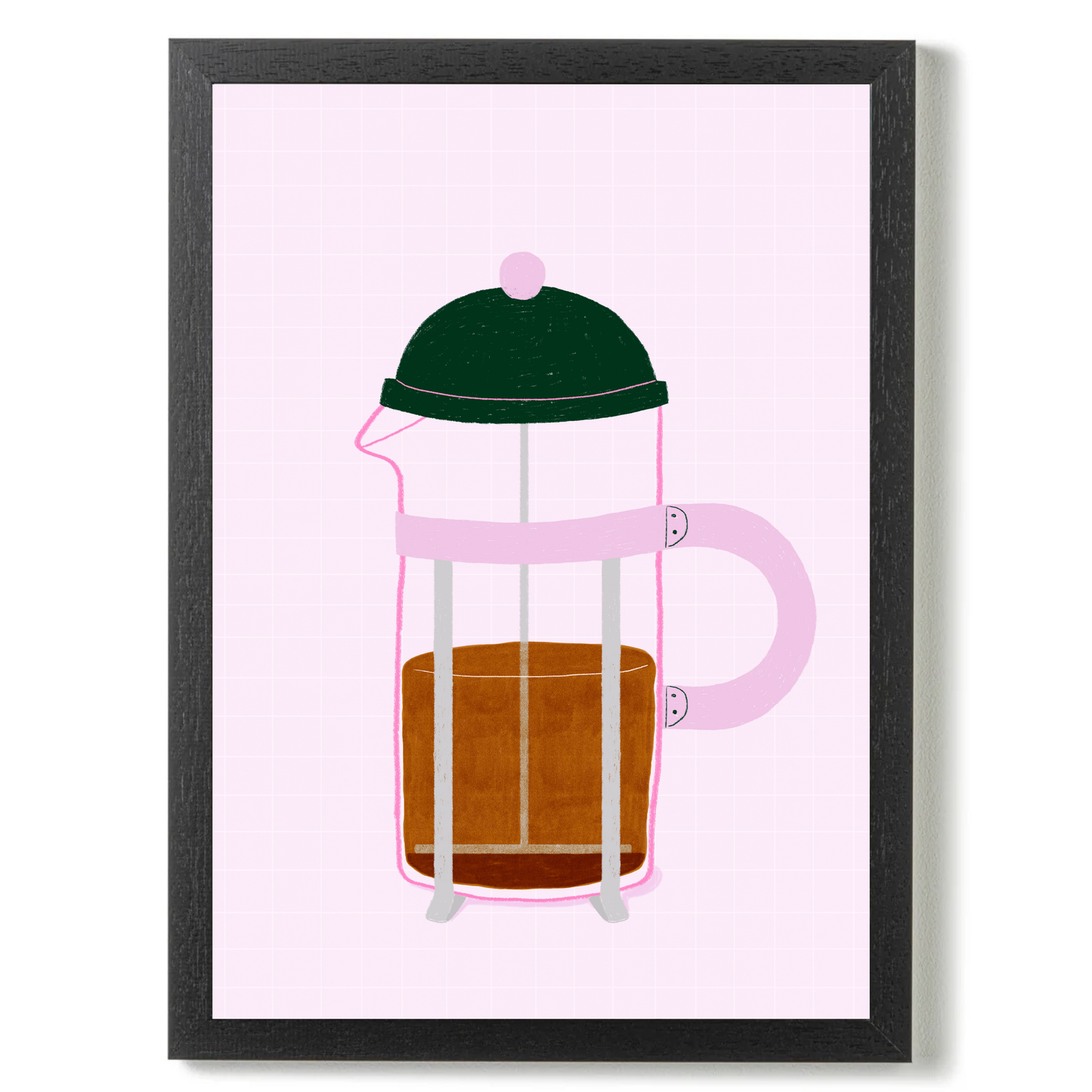 French Press Coffee Pink by Ani Vidotto
