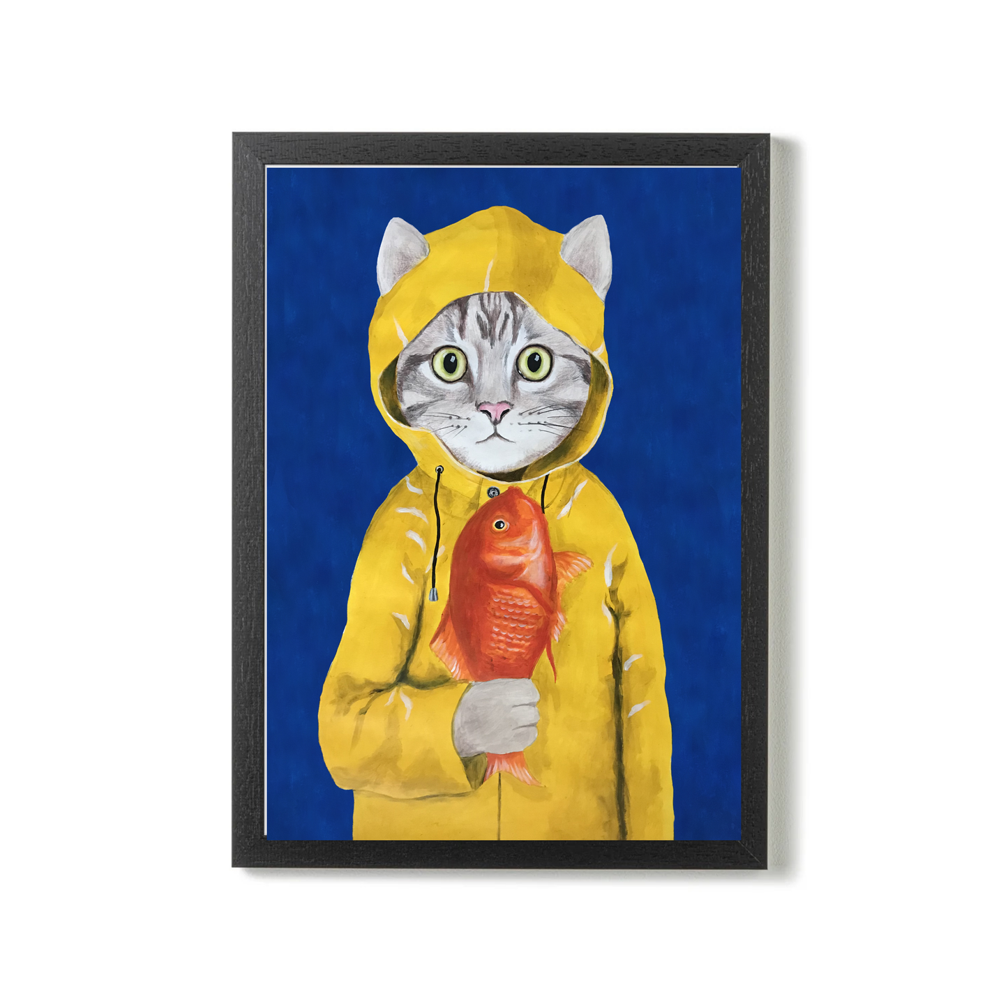 Cat With Fish by Coco Deparis