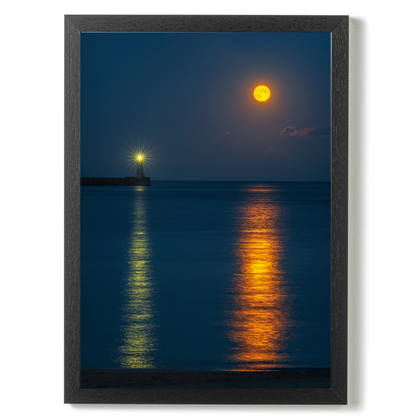 Moon and Lighthouse Reflections at Tynemouth by Steven Robinson