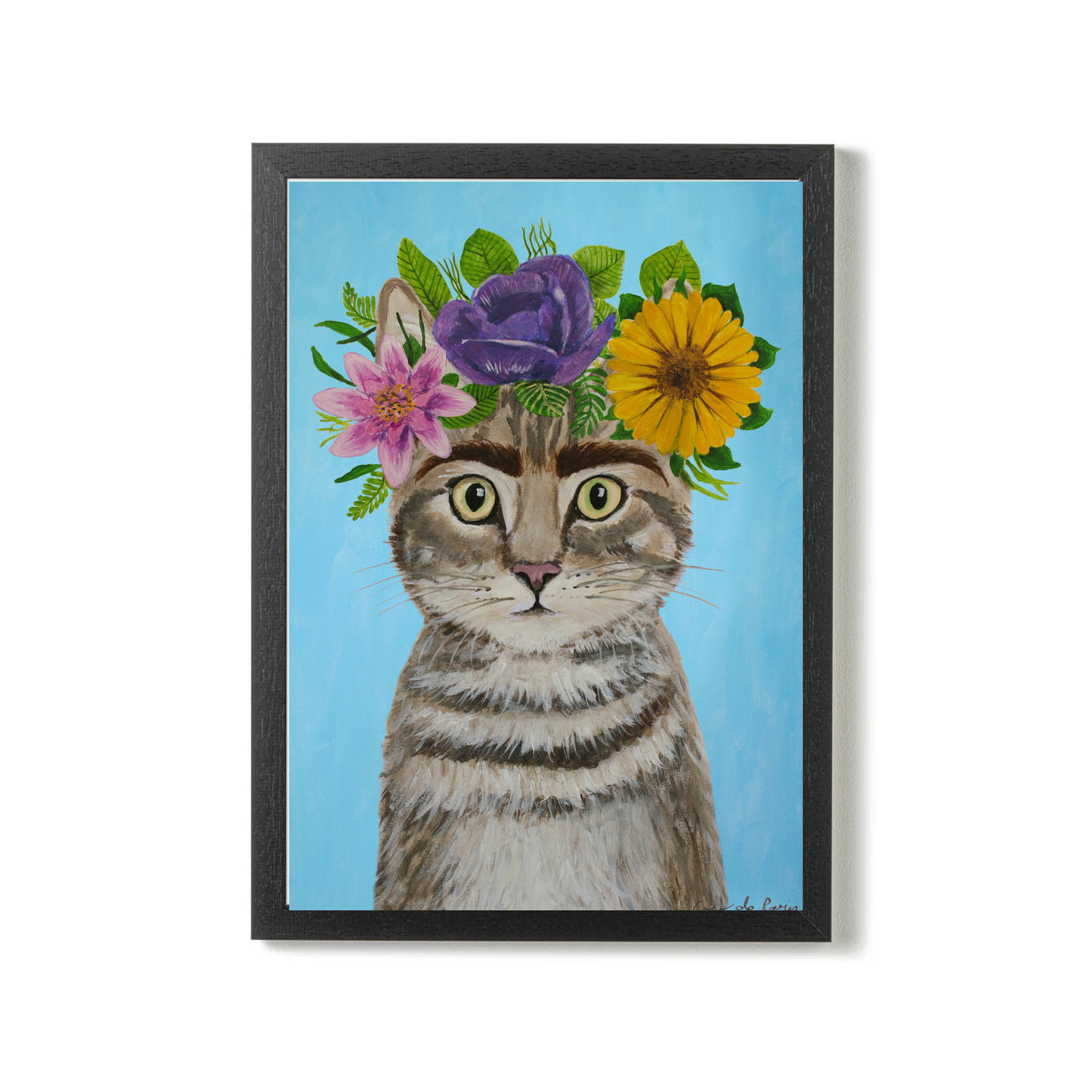 Frida Kahlo Cat Blue by Coco Deparis