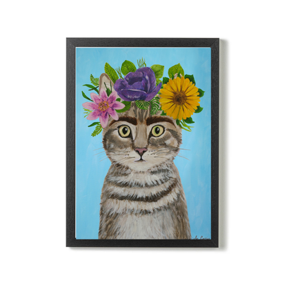 Frida Kahlo Cat Blue by Coco Deparis