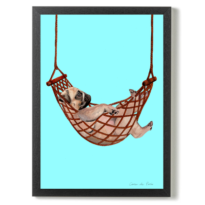 Pug in Hammock by Coco Deparis