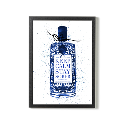 Keep Calm Stay Sober (Blue) by Mercedes Lopez