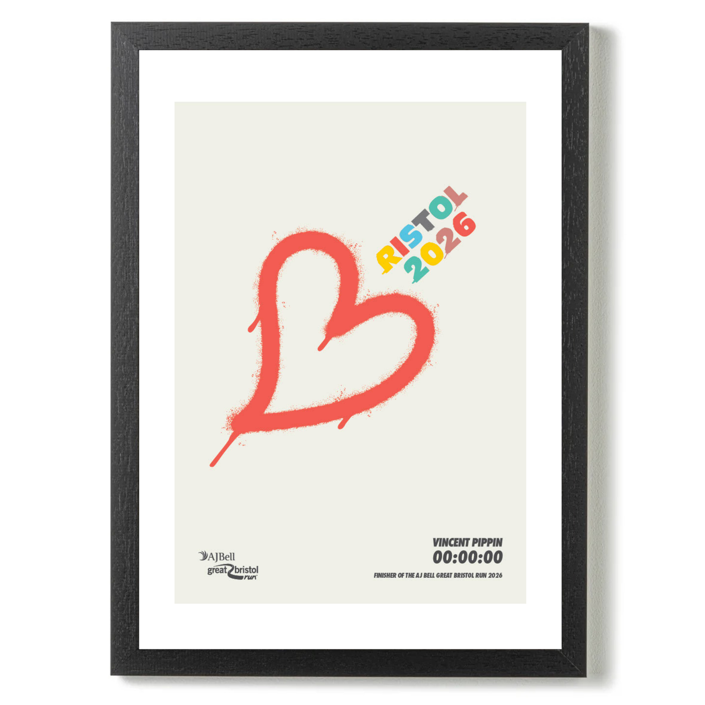 AJ Bell Great Bristol Run 2026 - Personalised Print “Heart” Edition