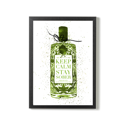 Keep Calm Stay Sober (Green) by Mercedes Lopez
