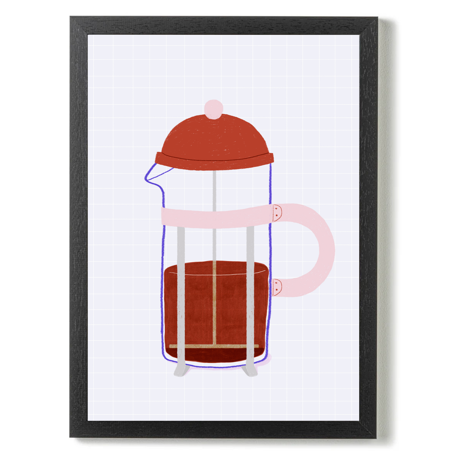 French press Coffee Blue by Ani Vidotto