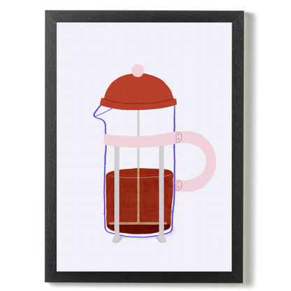 French press Coffee Blue by Ani Vidotto