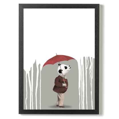 Panda in the Rain by Coco Deparis