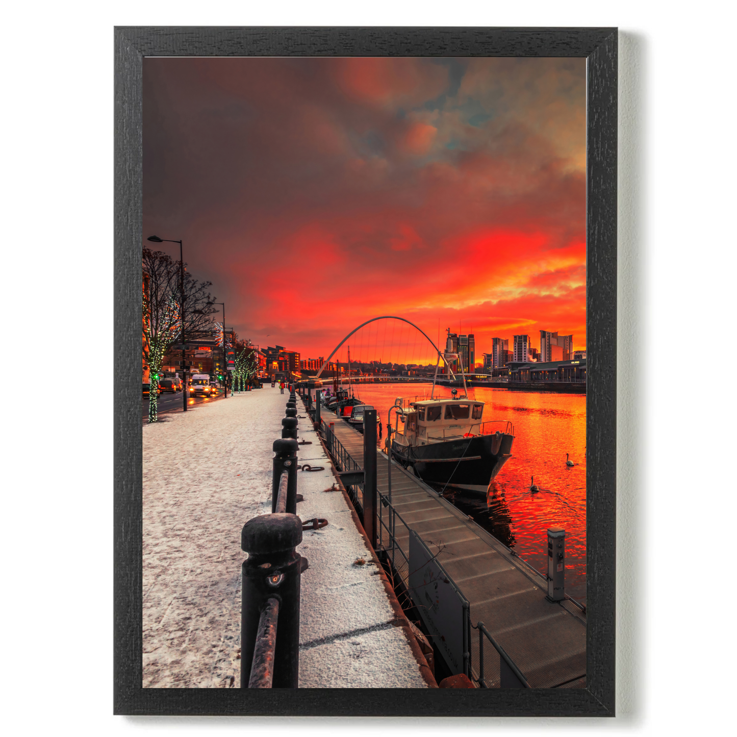 A Snowy Sunrise on Newcastle Quayside  by Steven Robinson