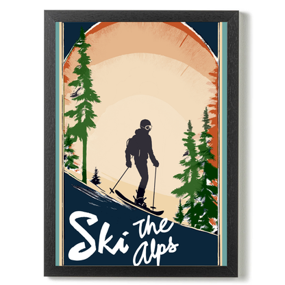 Vintage Ski The Alps by Cartissi