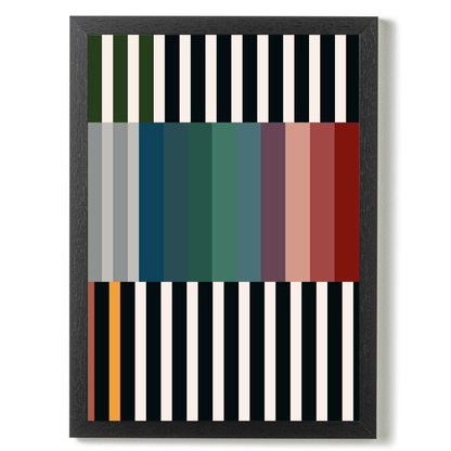 Set of 2 Colourful Abstract Stripes A by Print Punk Studio
