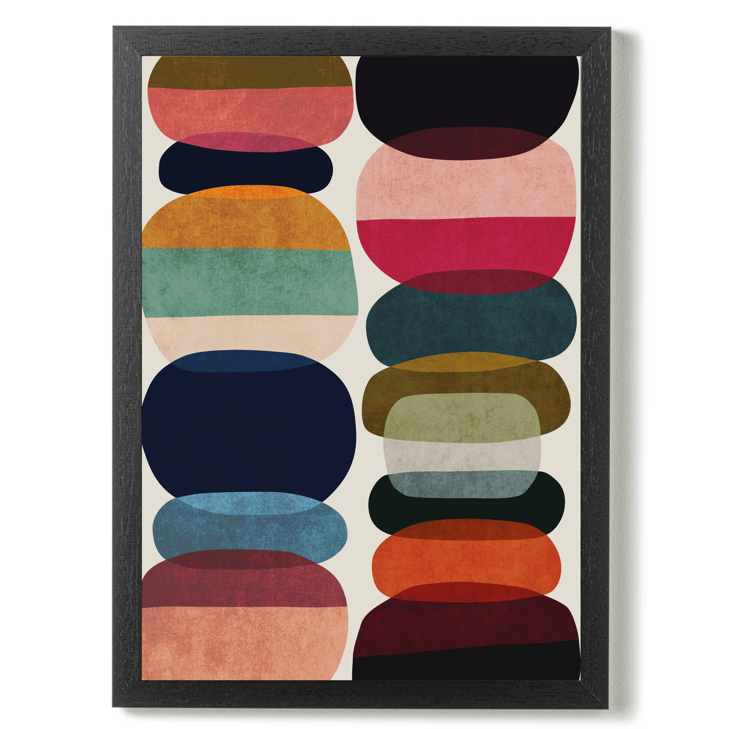Set of 2 Textured Mid Century Colours B by Print Punk Studio