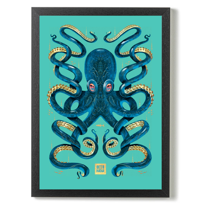 Octopus Blue by Mark Harrison Prints