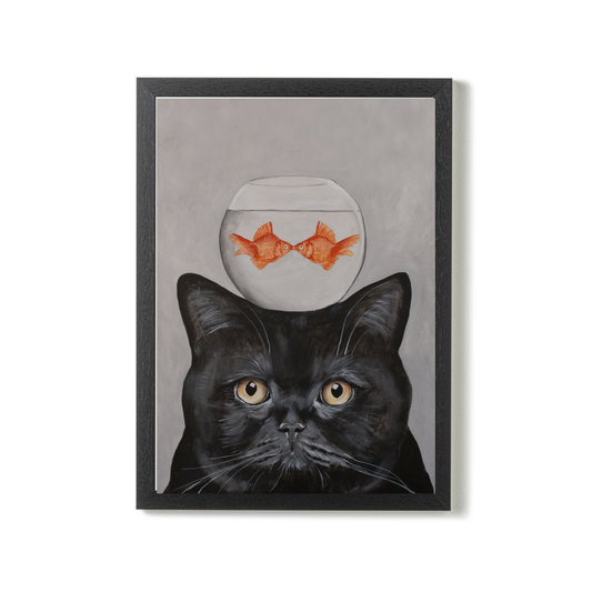 Cat With Fishbowl by Coco Deparis