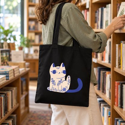 Purrcelin Cat No. 02 - Tote Bag by Carrie Cantwell