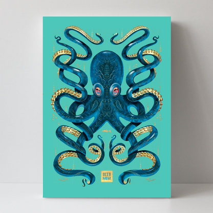 Octopus Blue by Mark Harrison Prints