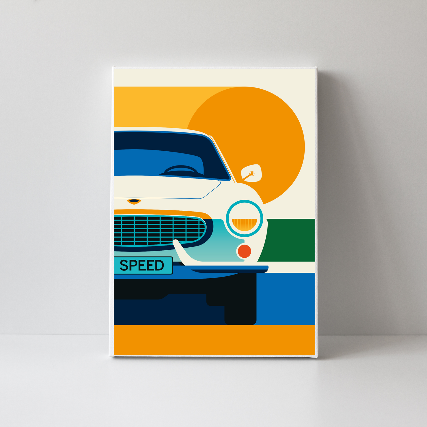 White Vintage Sports Car by Bo Lundberg