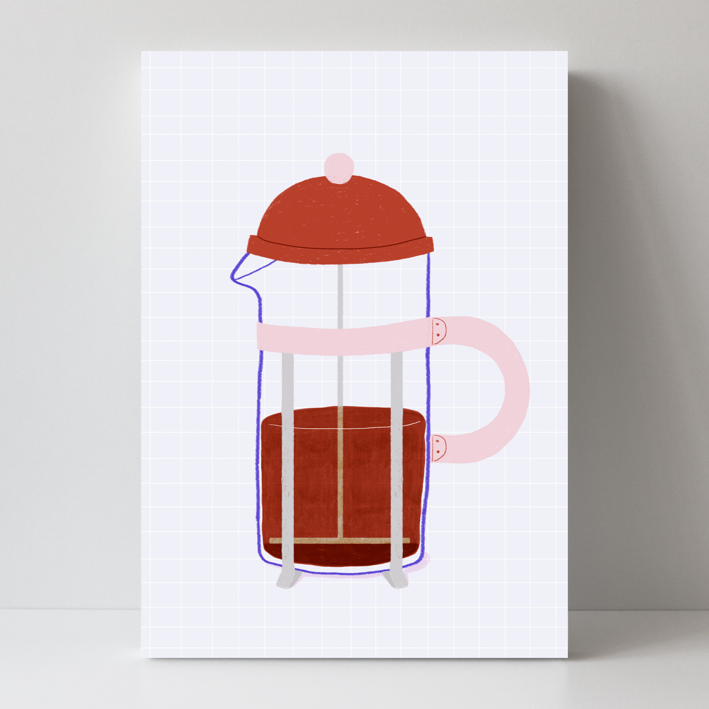 French press Coffee Blue by Ani Vidotto