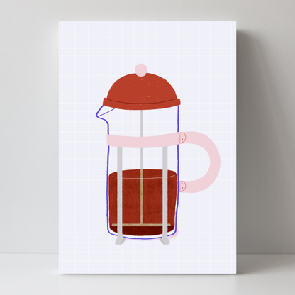 French press Coffee Blue by Ani Vidotto